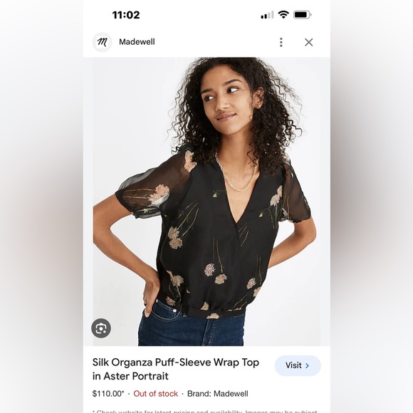 Madewell NWT silk blouse - Picture 1 of 4